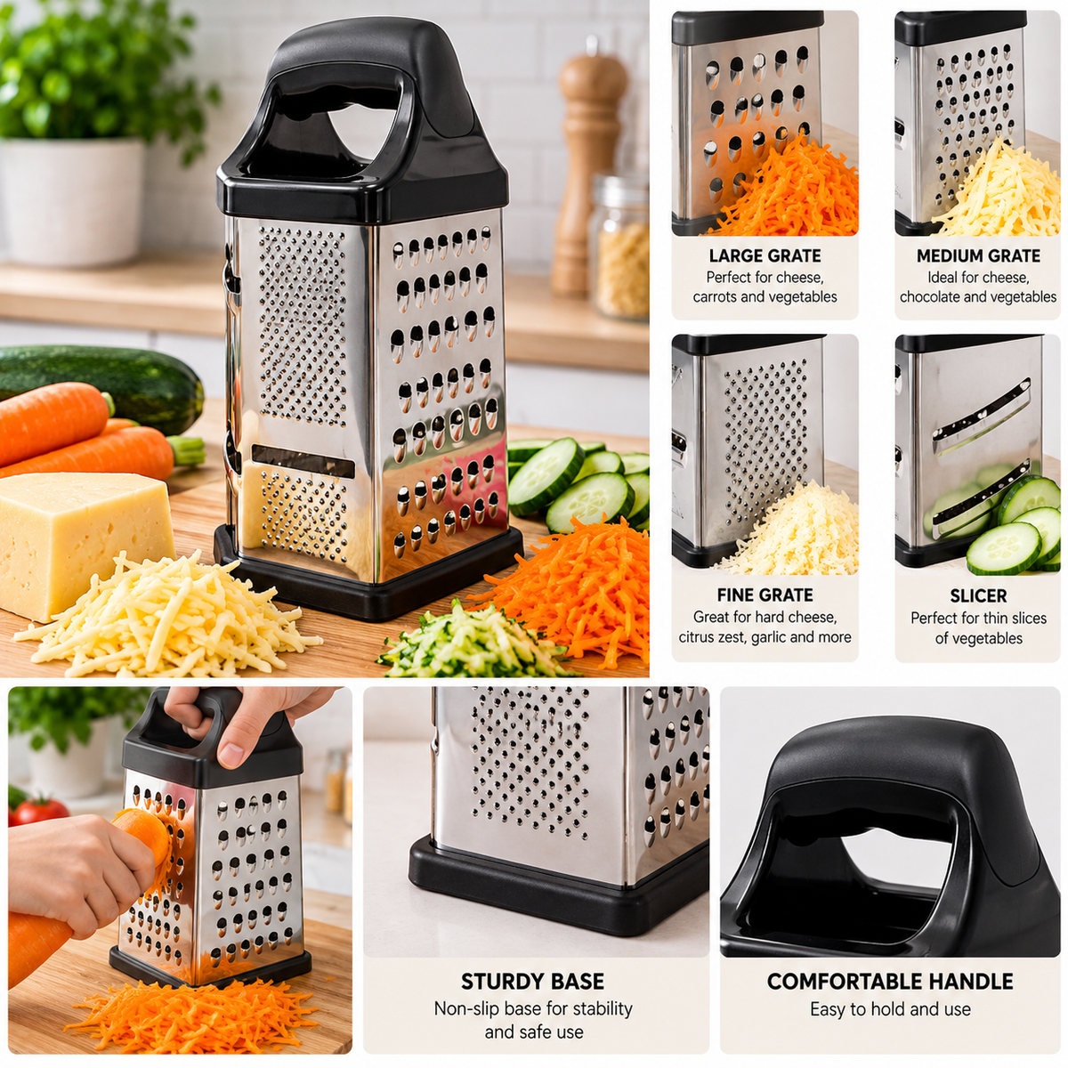 4-Sided Stainless Steel Box Grater